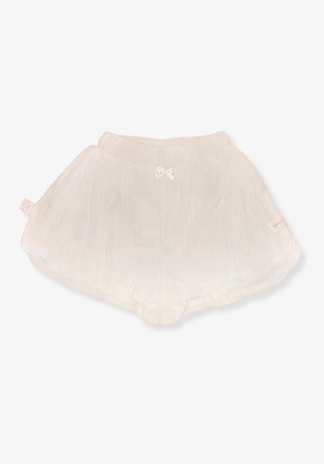 Girls Cotton Bubble Shorts - White