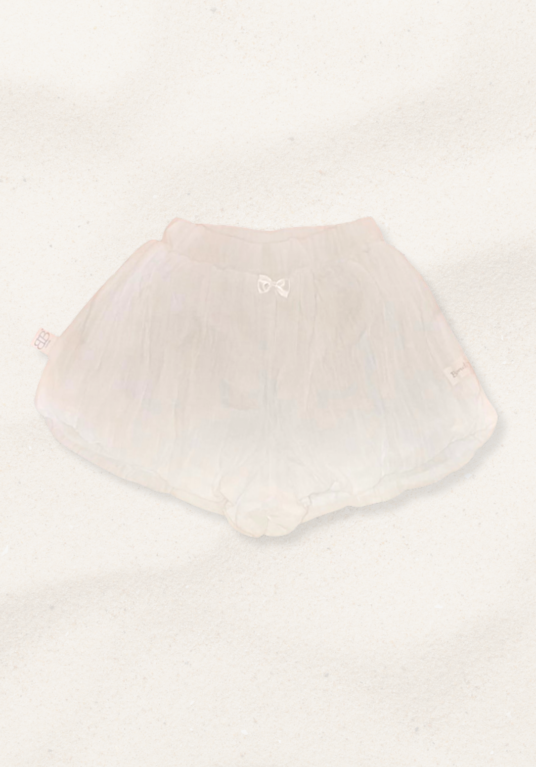Girls Cotton Bubble Shorts - White