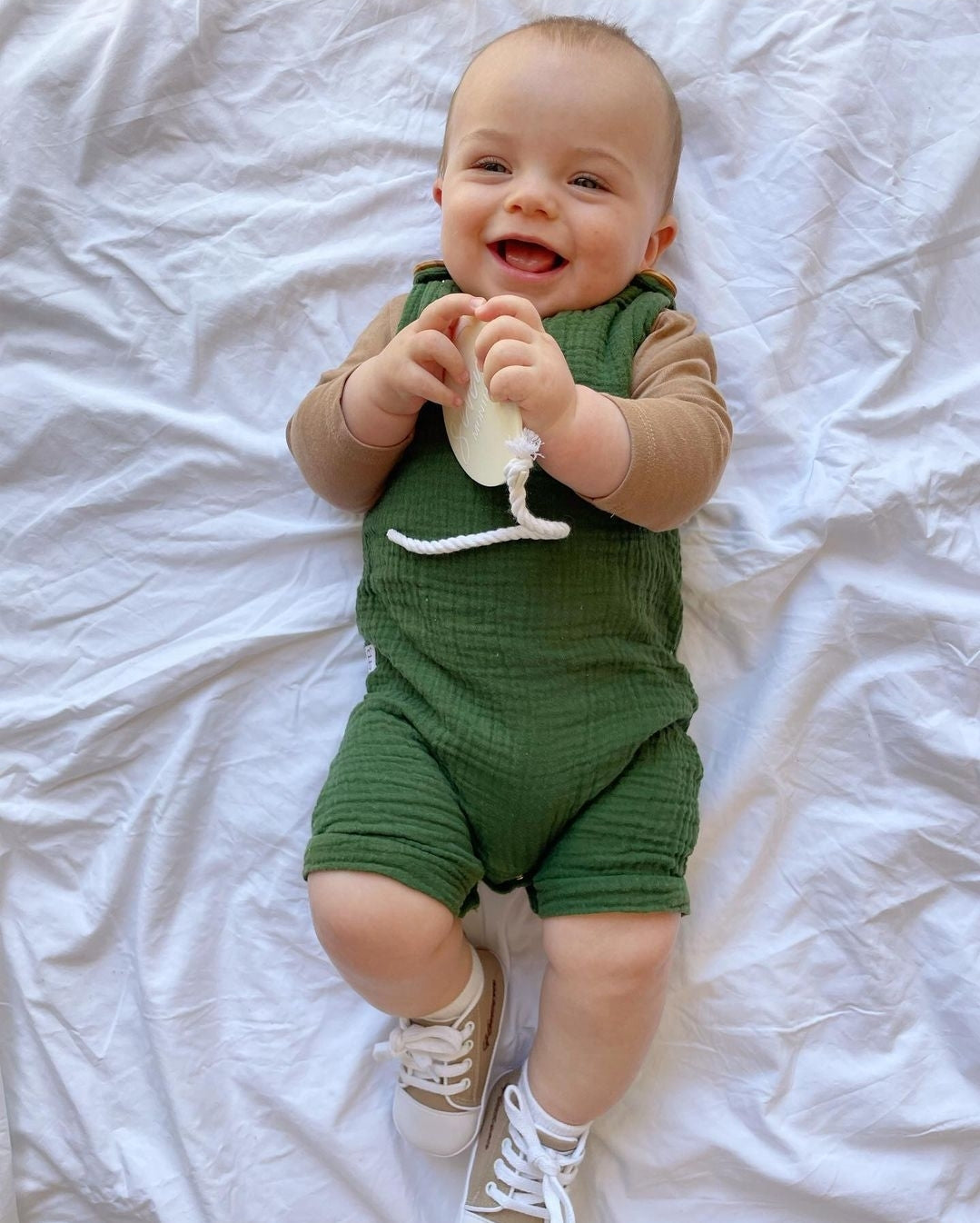 Baby Onesie green organic cotton