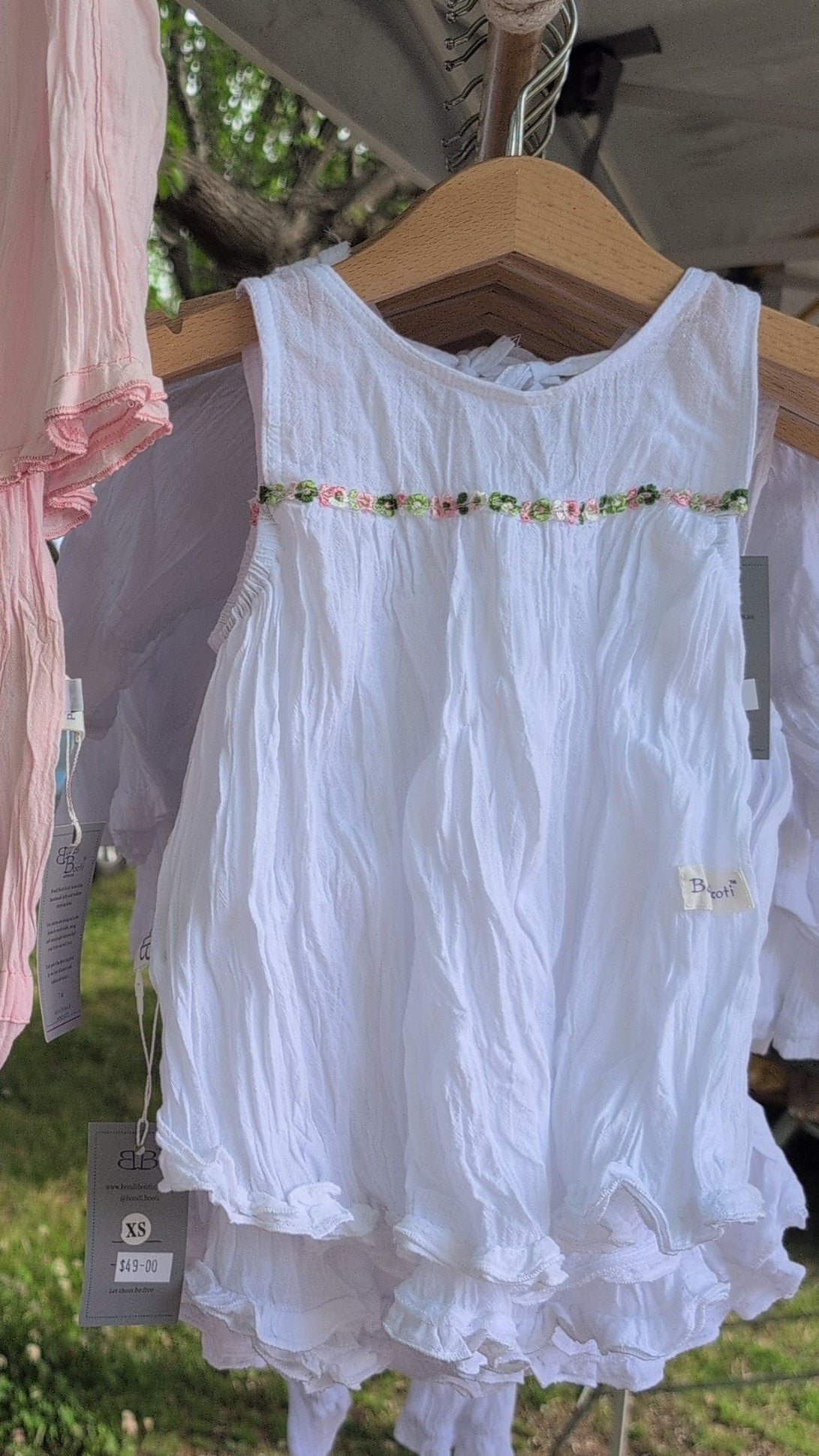 Mia Cotton Smock Dress - White