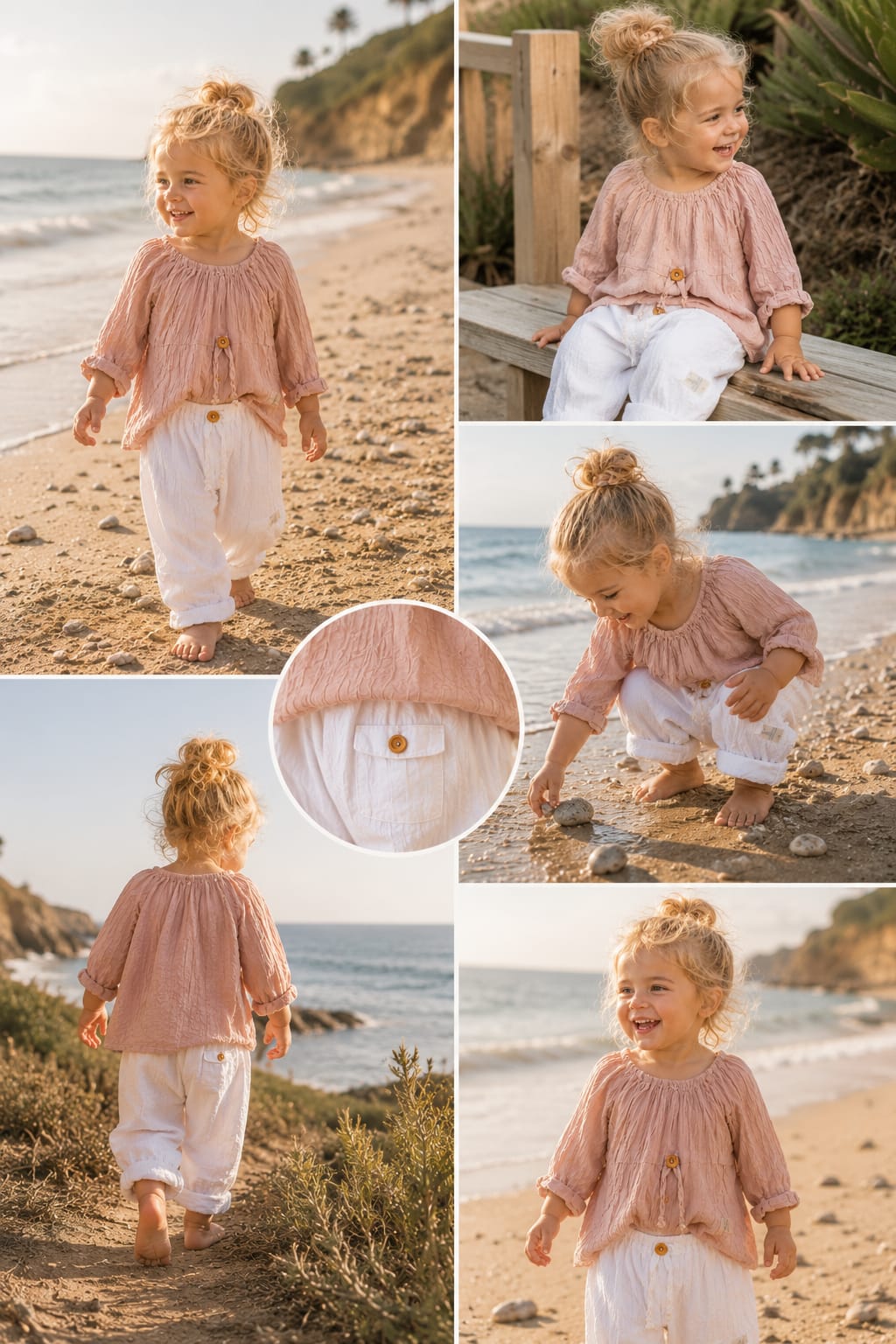 Cloud Set - Blush Top White Pants