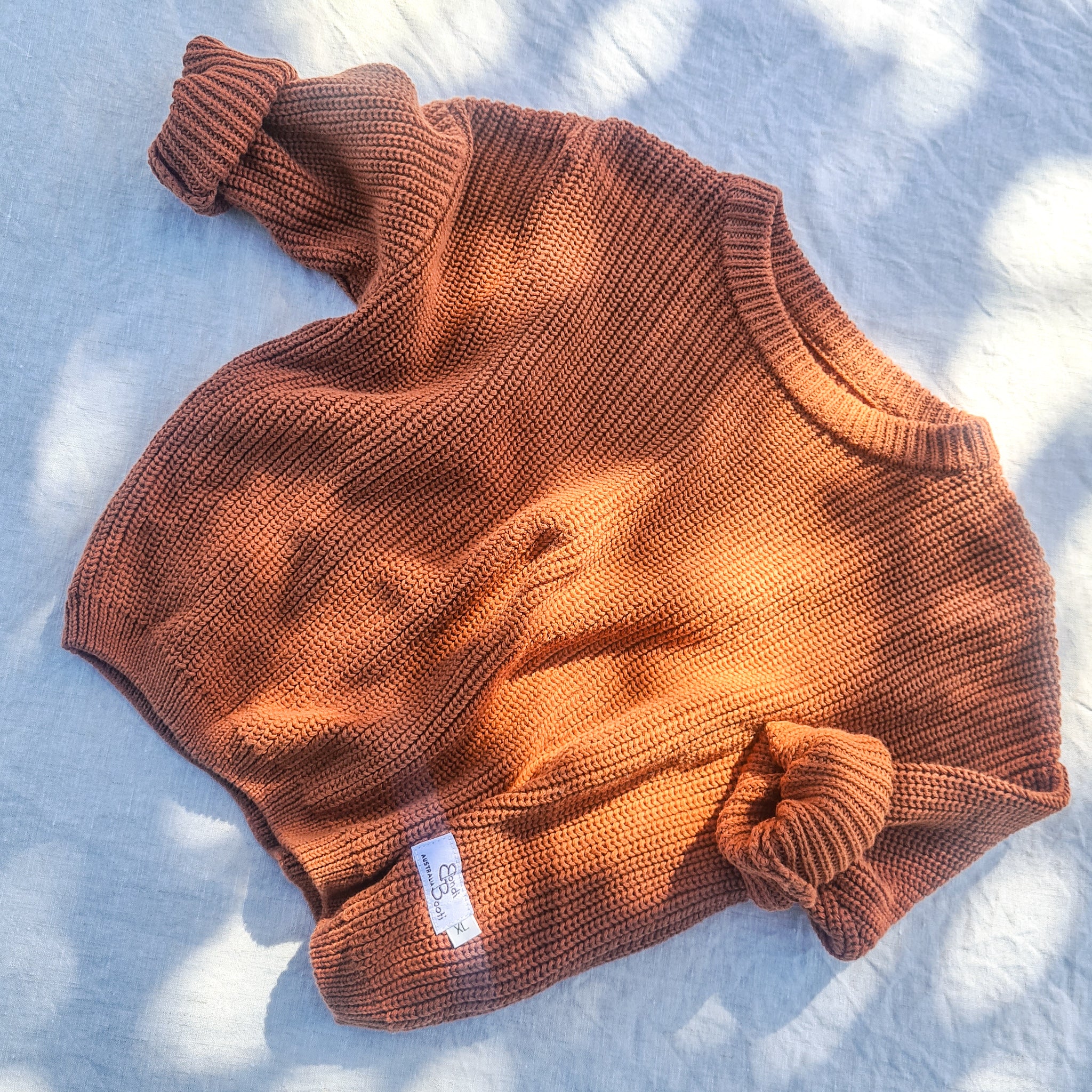Rust orange chunky knit for toddler