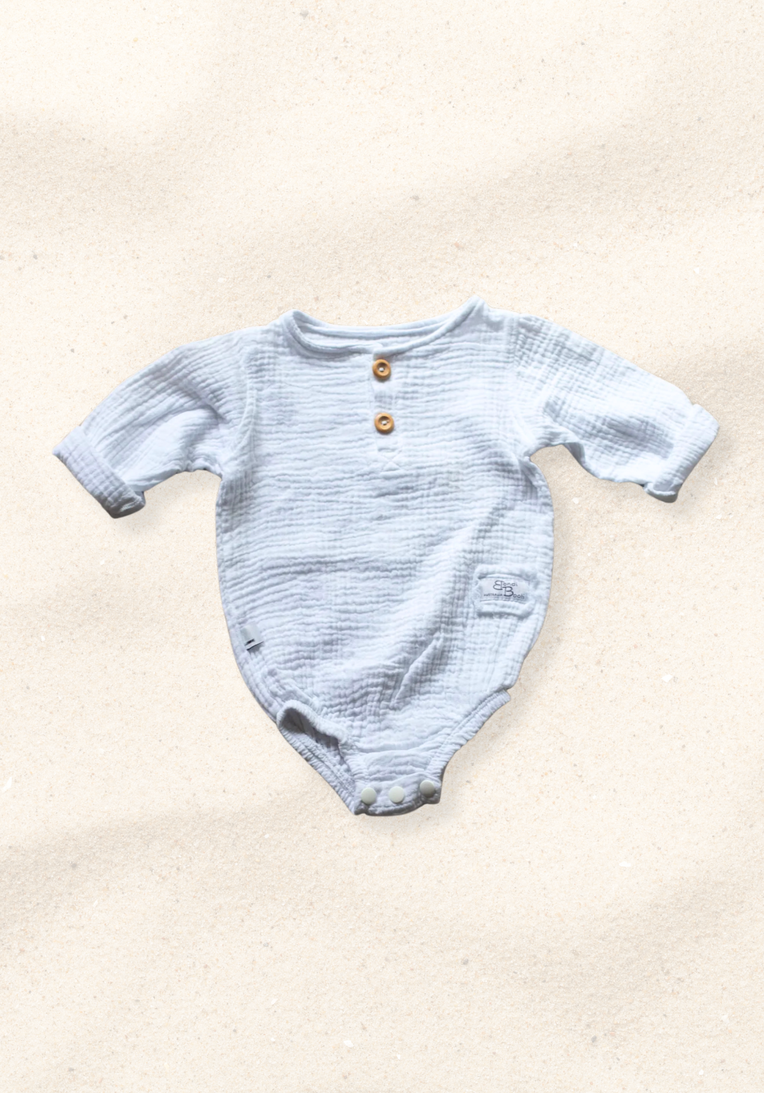Long Sleeve Organic Cotton Baby Romper - White