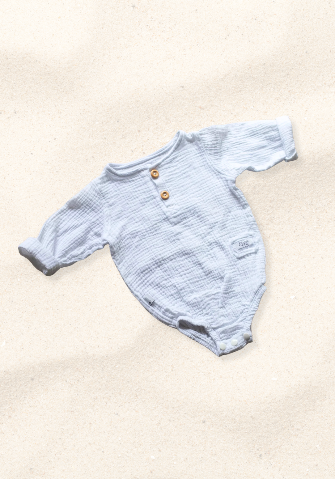 Long Sleeve Organic Cotton Baby Romper - White