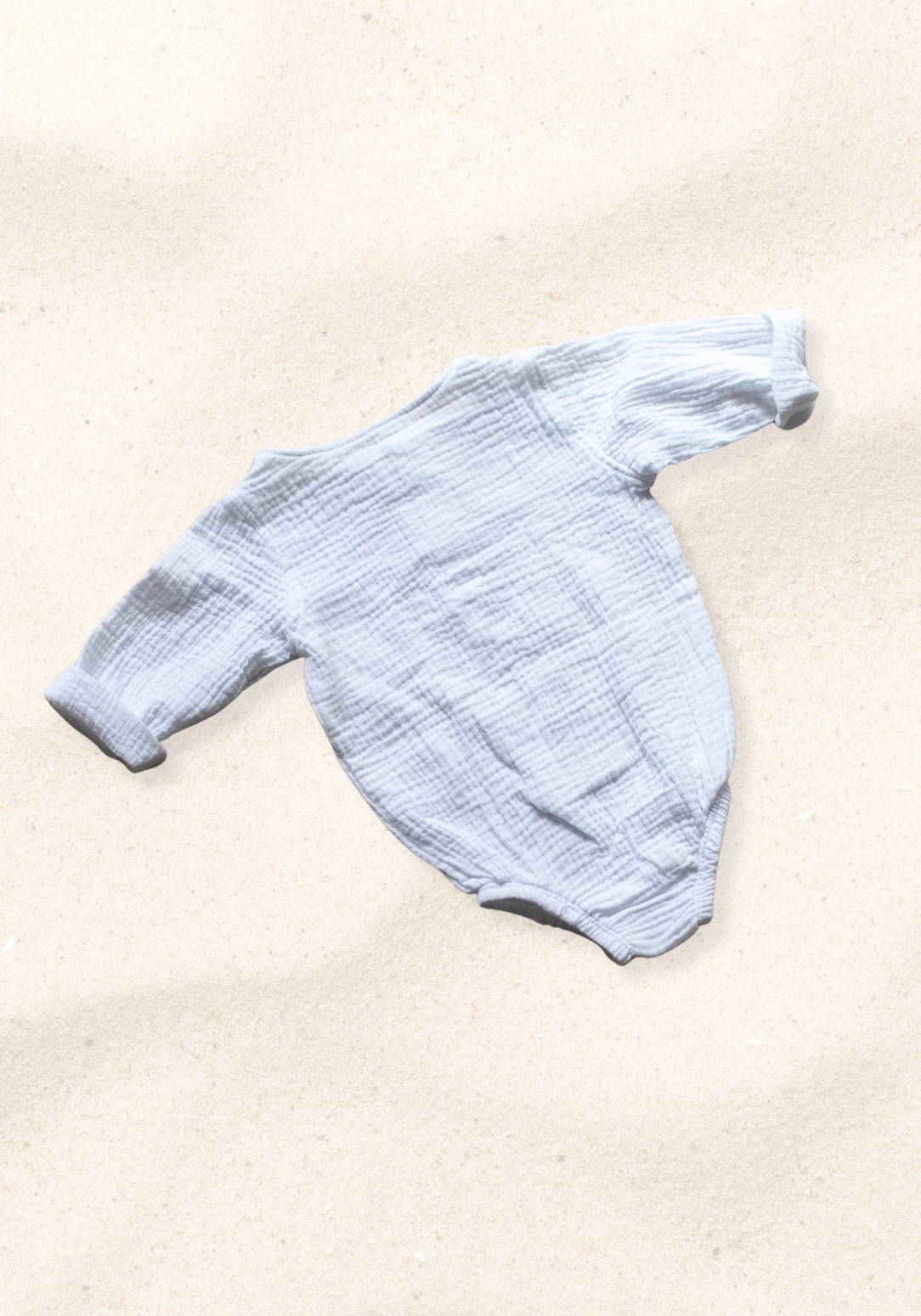 Long Sleeve Organic Cotton Baby Romper - White