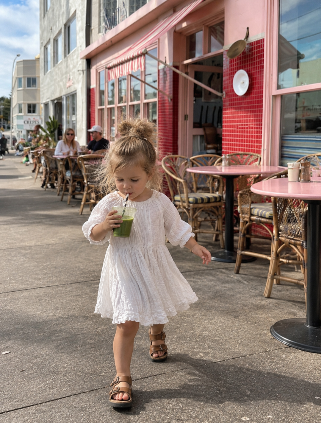 White organic cotton dress kids Bondi 