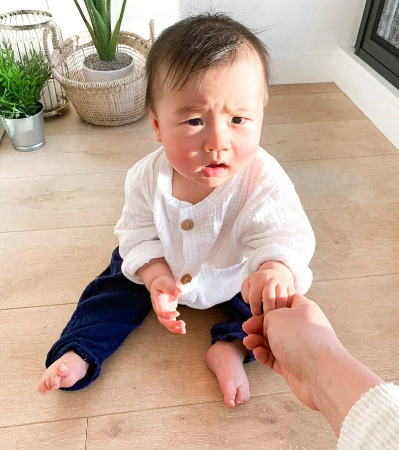 Organic Cotton Toddler Harem Pants - Navy