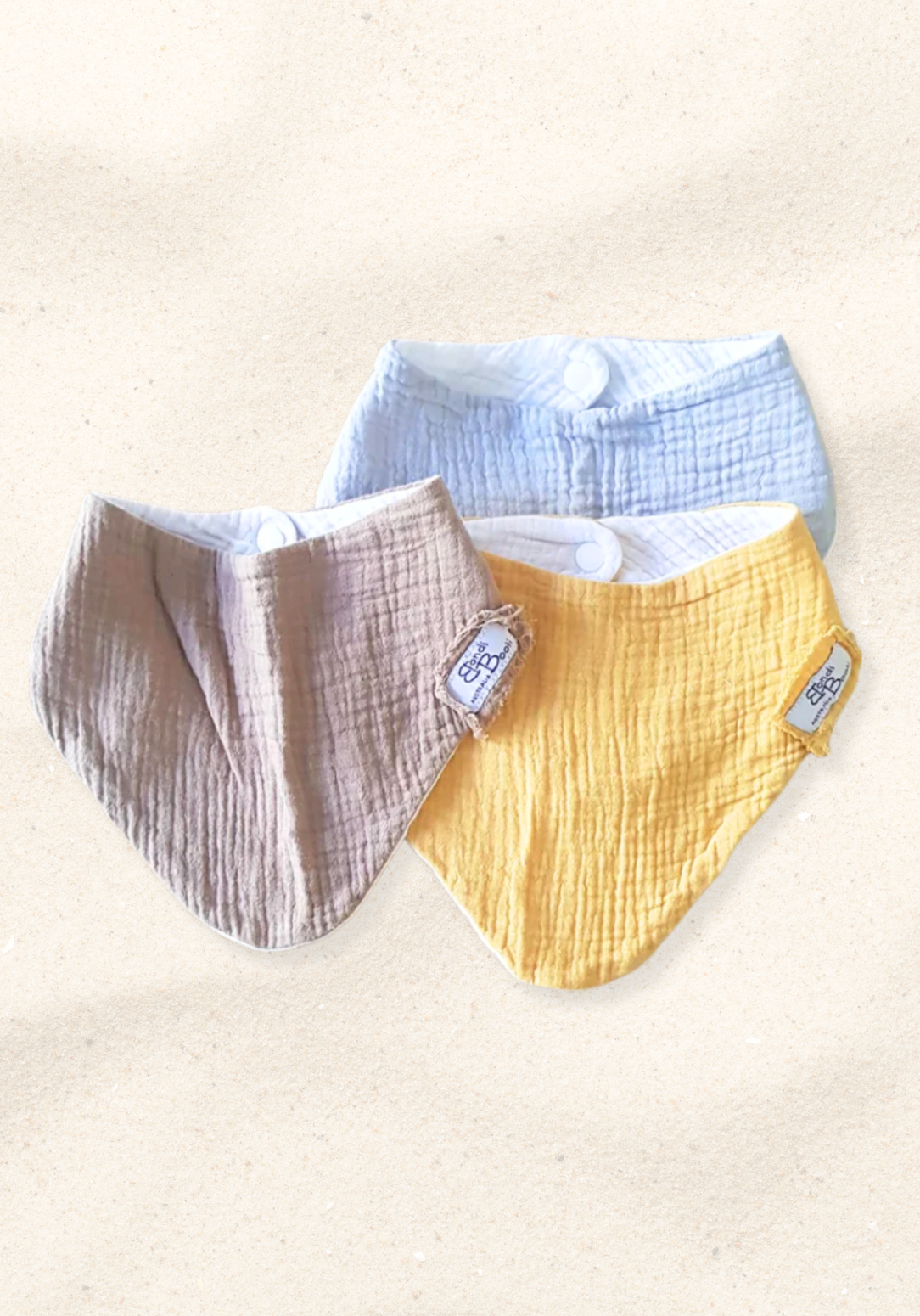 Organic cotton dribble bib gift pack for babies featuring soft, neutral shades