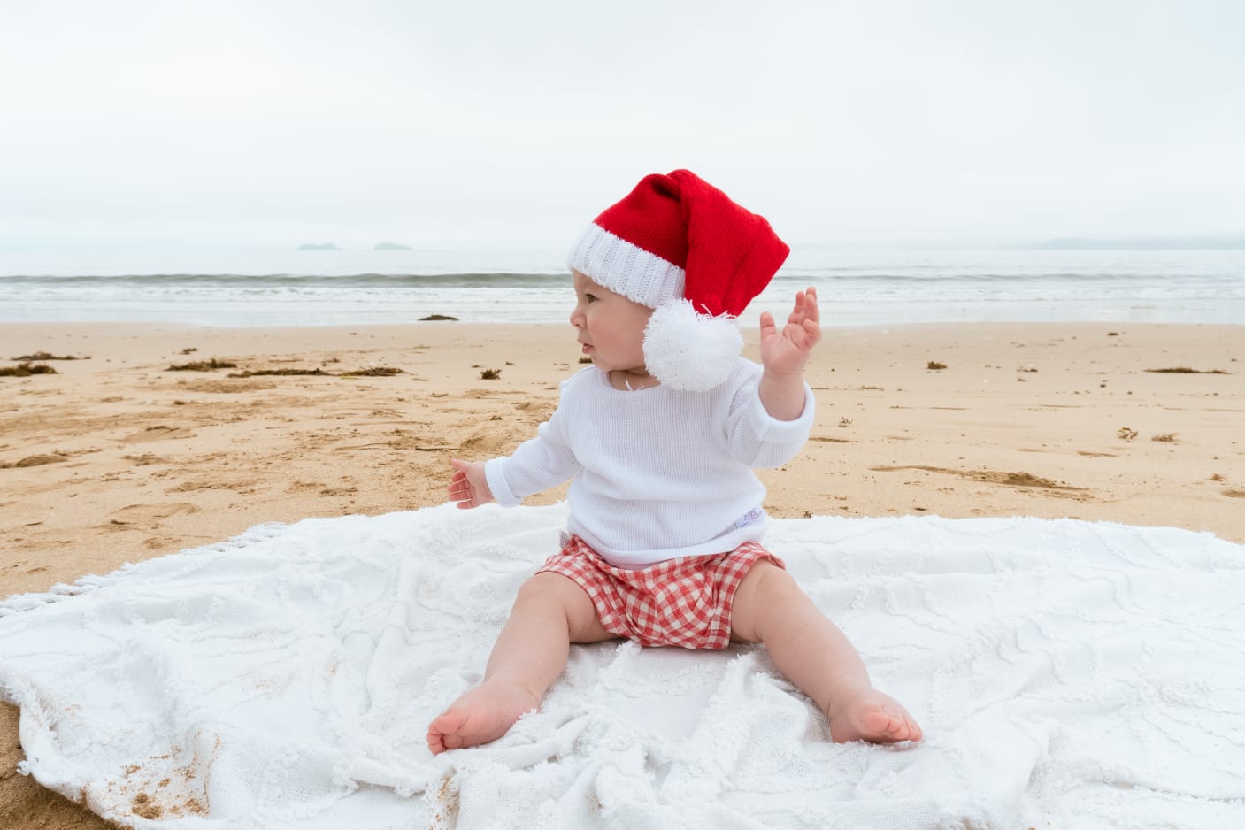 Christmas Gingham Baby Shorts - Red