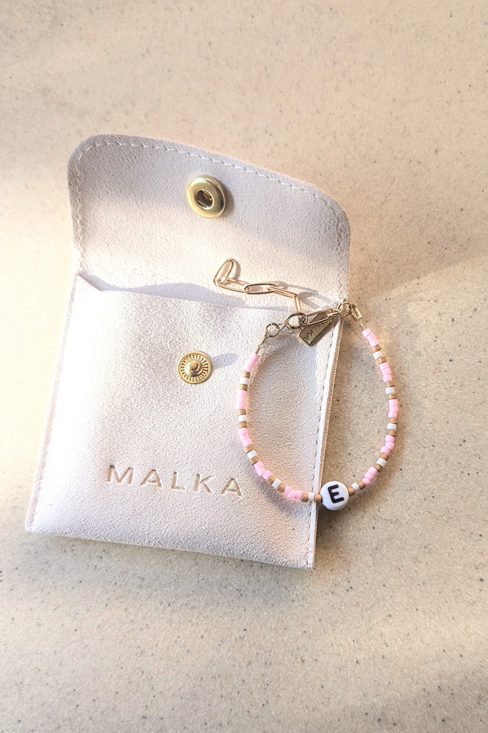 Toddler Letter Bracelet - Pink