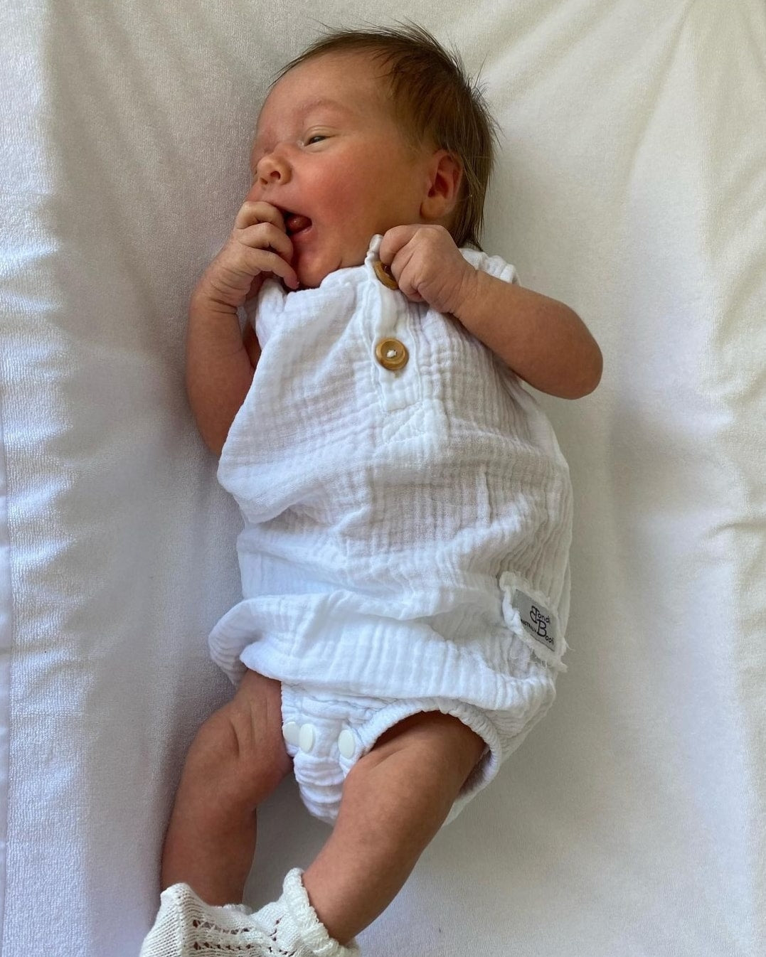Organic Cotton Baby Romper - White